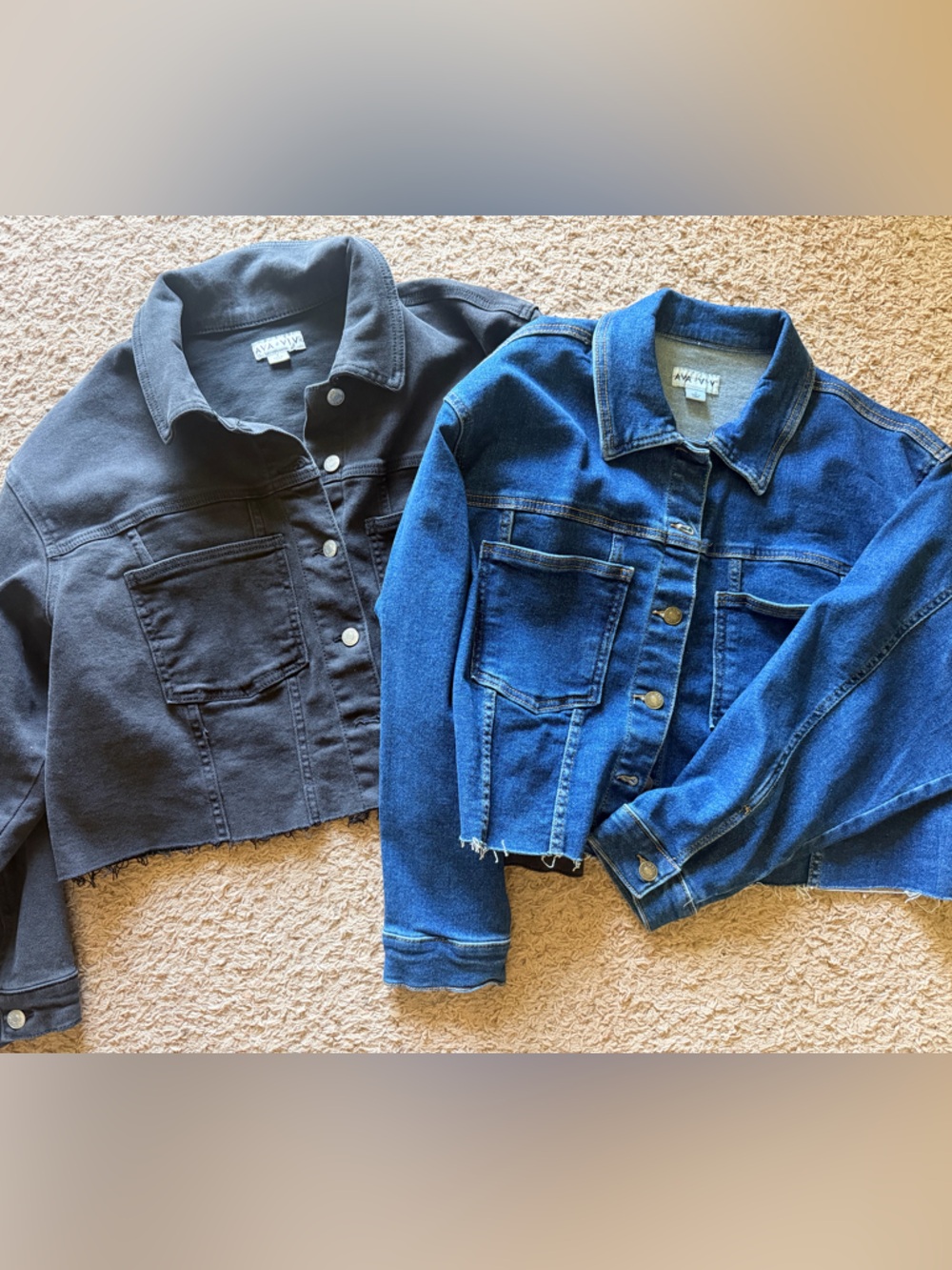 2 Ava & Viv Cropped Denim Shirt-Jacket NWOT